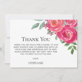 Floral Watercolor Babydusche Vielen Dank Dankeskarte (Vorderseite)