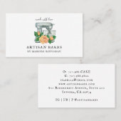 Floral Watercolor Backtools Bäckerei Bäckerei Visitenkarte (Vorne/Hinten)