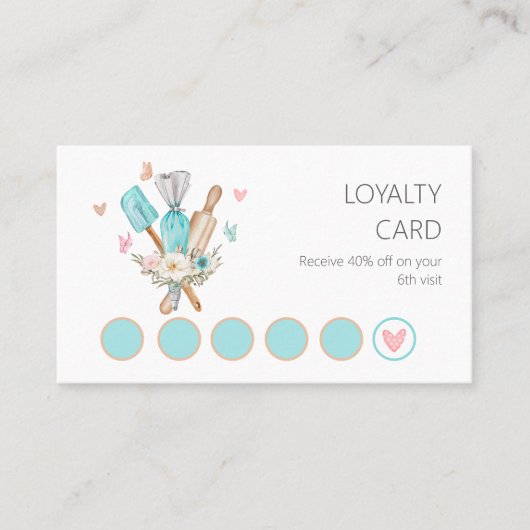 Floral Watercolor Backutensilien Treuekarte (Vorderseite)