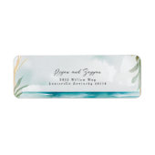 Floral Watercolor Beach Scene Wedding Address (Vorne)