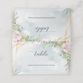 Floral Watercolor Beach Szene Sommer Hochzeit Platzkarte (Außenseite Aufgefaltet)