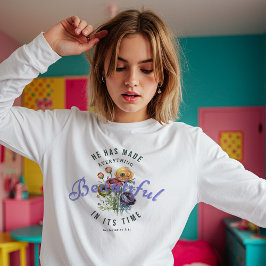 Floral Watercolor Beautiful Scripture T-Shirt