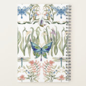 Floral Watercolor Blue and Pink Butterfly Journal Notizblock (Rückseite)