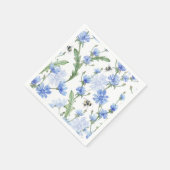 Floral Watercolor Blue Birthday Dusche Serviette (Ecke)