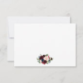 Floral Watercolor Blue Burgundy Wedding RSVP (Rückseite)