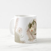 Floral Watercolor Boho Custom Monogram Name Kaffeetasse (Vorderseite Links)