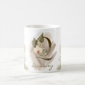 Floral Watercolor Boho Custom Monogram Name Kaffeetasse (Mittel)