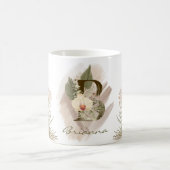 Floral Watercolor Boho Custom Monogram Name Kaffeetasse (Mittel)