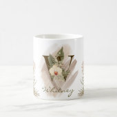 Floral Watercolor Boho Custom Monogram Name Kaffeetasse (Mittel)