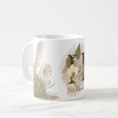 Floral Watercolor Boho Custom Monogram Name Kaffeetasse (Vorderseite Links)