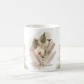 Floral Watercolor Boho Custom Monogram Name Kaffeetasse (Mittel)