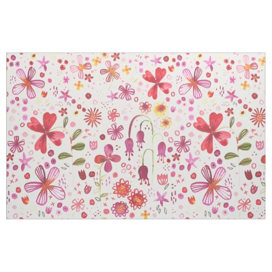 Floral Watercolor Boho farbenfroh Stoff (Fat Quarter (45,7 x 55,9 cm))