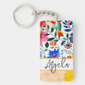 Floral Watercolor Boho farbenfrohe Keepake Schlüsselanhänger (Vorderseite)