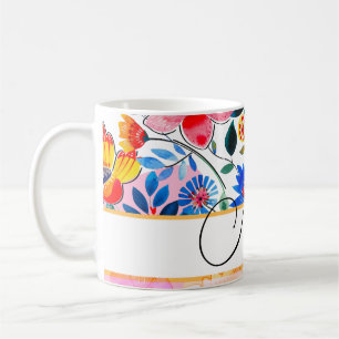 Floral Watercolor Boho Muster tropisch Kaffeetasse