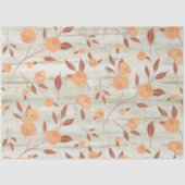 Floral Watercolor Boho Peach Modern Wood Decoupage Seidenpapier (Vorderseite)
