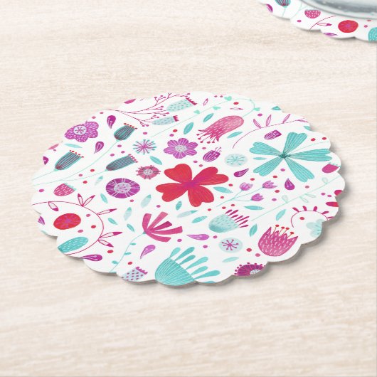 Floral Watercolor Boho Untersetzer (angewinkelt)