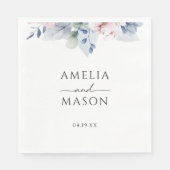 Floral Watercolor Botanical Paper Wedding Serviette (Vorderseite)