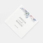 Floral Watercolor Botanical Paper Wedding Serviette (Ecke)
