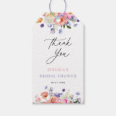 Floral Watercolor Brautparty Vielen Dank Geschenkanhänger (Vorderseite)