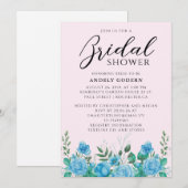 Floral Watercolor Bridal Shower Einladung (Vorne/Hinten)