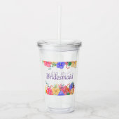 Floral Watercolor Bridesmaid Acryltrinkbecher (Vorderseite)