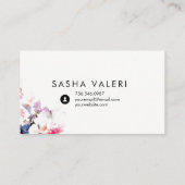 Floral Watercolor Business Card Visitenkarte (Rückseite)