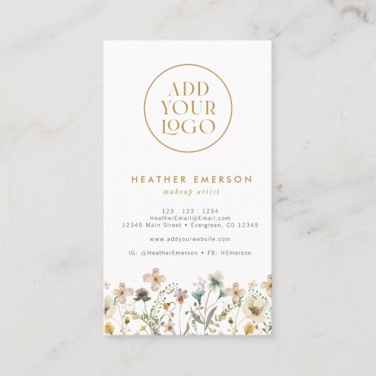 Floral Watercolor Business Card Visitenkarte (Vorderseite)