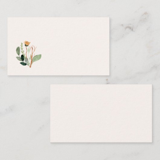 Floral Watercolor Business Card Visitenkarte (Vorne/Hinten)