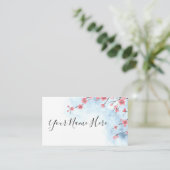 Floral Watercolor Business Card Visitenkarte (Stehend Vorderseite)