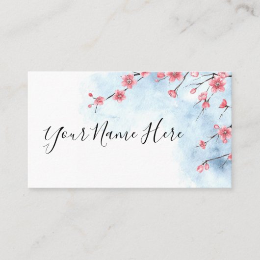Floral Watercolor Business Card Visitenkarte (Vorderseite)