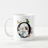 Floral Watercolor Butterfly Monogram Letter O Kaffeetasse (Links)