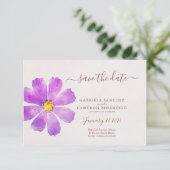 Floral Watercolor Cosmos Daisy Terracotta Wedding (Stehend Vorderseite)