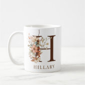 Floral Watercolor Custom Letter H Kaffeetasse (Links)