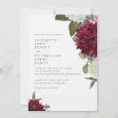 Floral Watercolor Dahlia Hydrangea Wedding Einladung (Vorderseite)