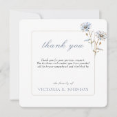 Floral Watercolor Daisy Beerdigung Memorial Vielen Dankeskarte (Vorderseite)