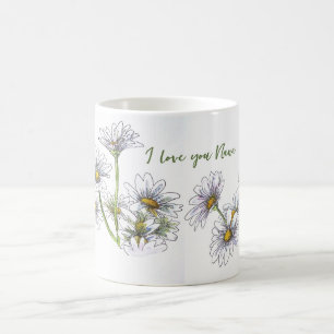 Floral Watercolor Daisy I Liebe You Nana Geschenk Kaffeetasse