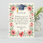 Floral Watercolor Daughter Graduation Poem Card (Stehend Vorderseite)