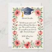 Floral Watercolor Daughter Graduation Poem Card (Vorderseite)