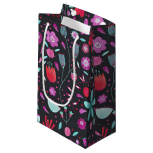 Floral Watercolor Dunkel Kleine Geschenktüte