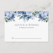 Floral Watercolor Dusty Blue Wedding Hinweiskarte (Vorderseite)