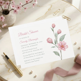 Floral Watercolor Dusty Rose Sage Bridal Showers Einladung