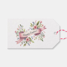 Floral Watercolor Easter Gift Tag 