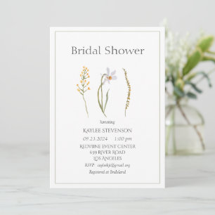 Floral Watercolor Einfache Brautdusche Einladung