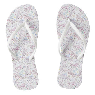 Floral Watercolor Einhorn Muster Badesandalen