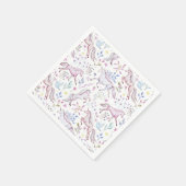 Floral Watercolor Einhornmuster Serviette (Ecke)