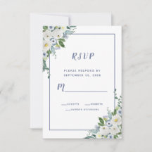 Floral Watercolor Elegante Wedding White Blue UAWG