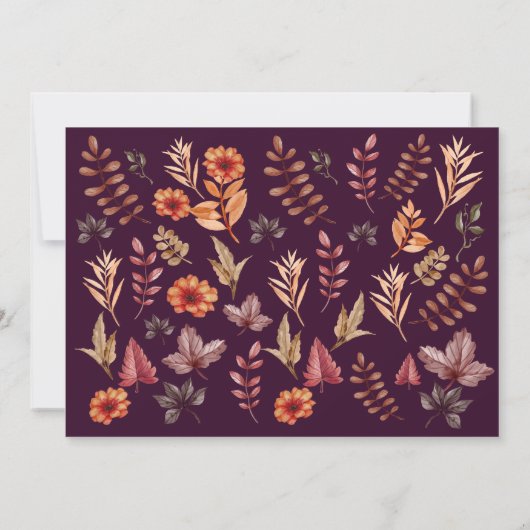 Floral Watercolor Erntedank Abendessen Dankeskarte (Rückseite)