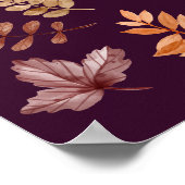 Floral Watercolor Erntedank Abendessen Poster (Ecke)