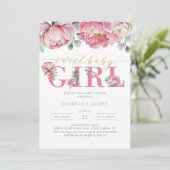 Floral Watercolor Eukalyptus Grüne Personalisiert Einladung (Stehend Vorderseite)