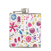 Floral Watercolor Flasche Flachmann (Vorderseite)